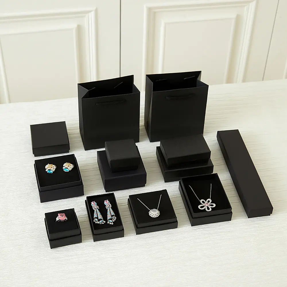High-end Black Jewelry Box Gift Packaging