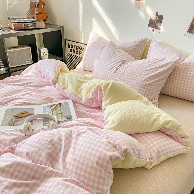 Ins Feng Shui Washable Cotton Plaid Quilt