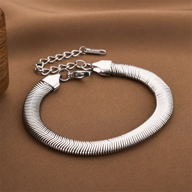 Fashion Simple 8mm Titanium Steel Bracelet For Women 6666 Silver 8Mm - Shop at LoveMi