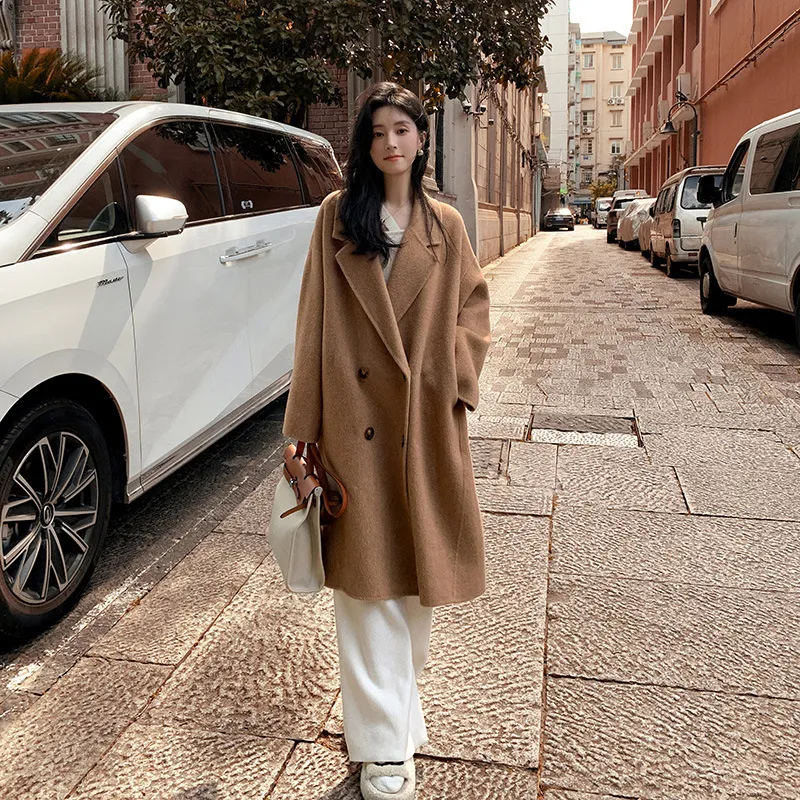Alpaca Fleecefiber Woolen Overcoat For Women