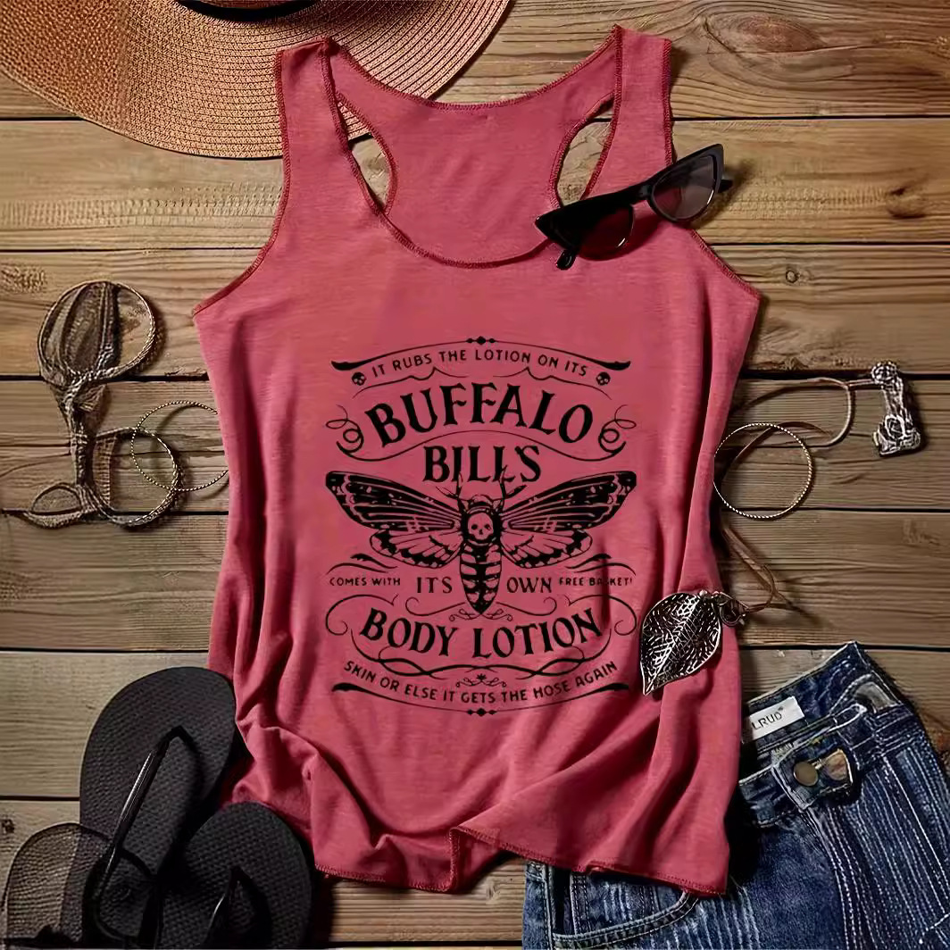 European And American Fashion Letter Printing Hot Round Neck Vest