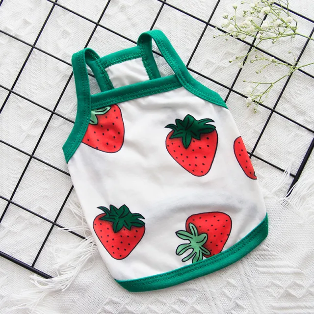 Pet Spring And Summer Thin Small Dog Clothing Vest Strawberry - Shop at LoveMi