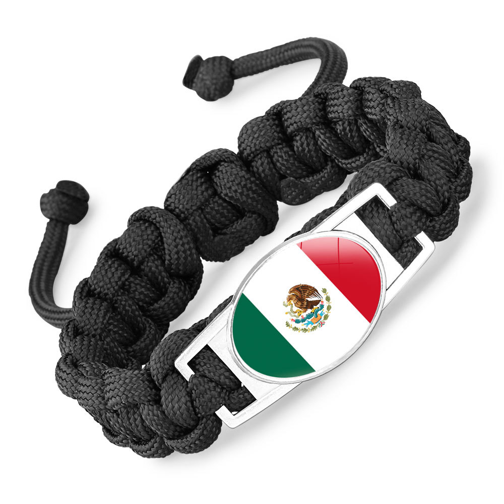 Flag-pattern Woven Adjustable Paracord Bracelet