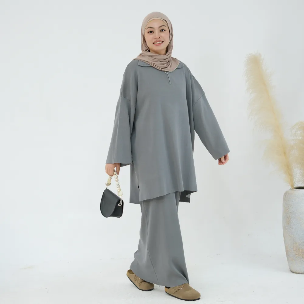 Autumn And Winter Thickening Knitted Top Loose Two-piece Suit