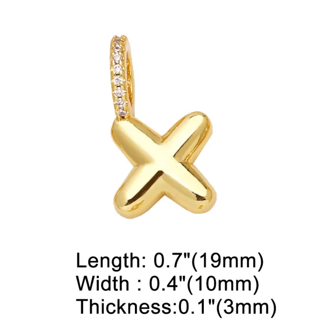 26 Letters Pendant Bracelet Women Gold Plated X - Shop at LoveMi