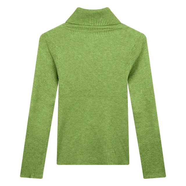 Thickening Inner Wear Skinny Versatile Long Sleeve Thermal Turtleneck Sweater For Women Avocado Green - Shop at LoveMi