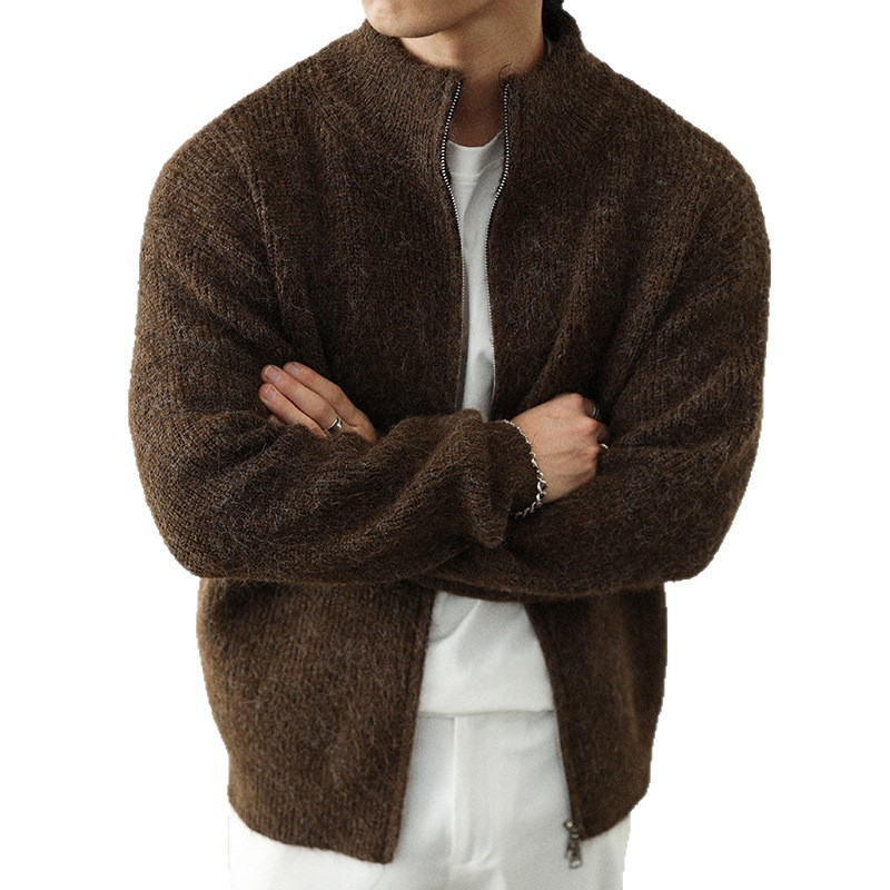 Double-Zip Wool-Blend Coat