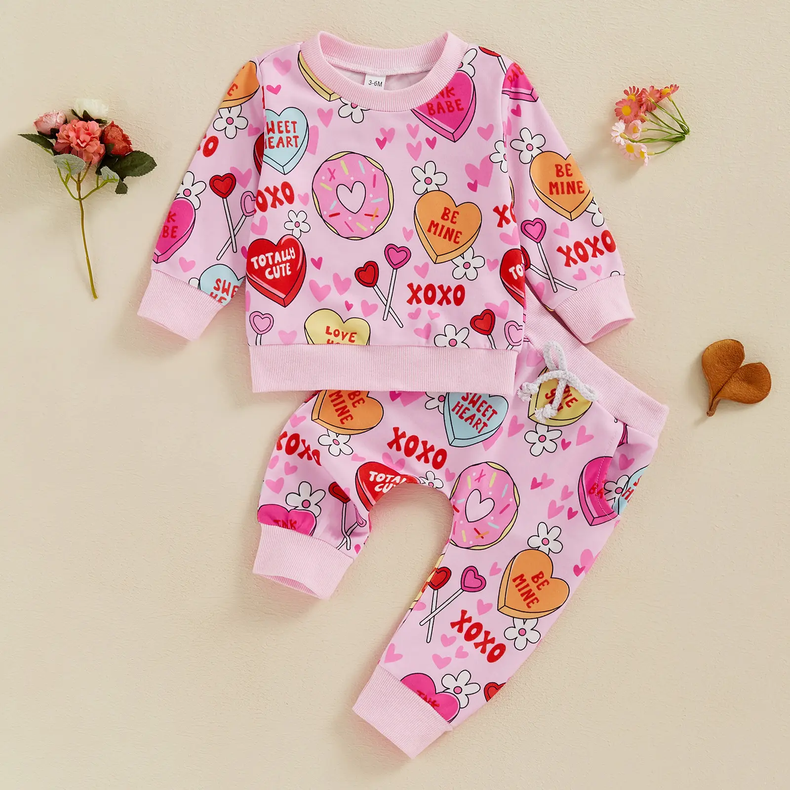 Infant Toddler Love Floral Print Long Sleeve