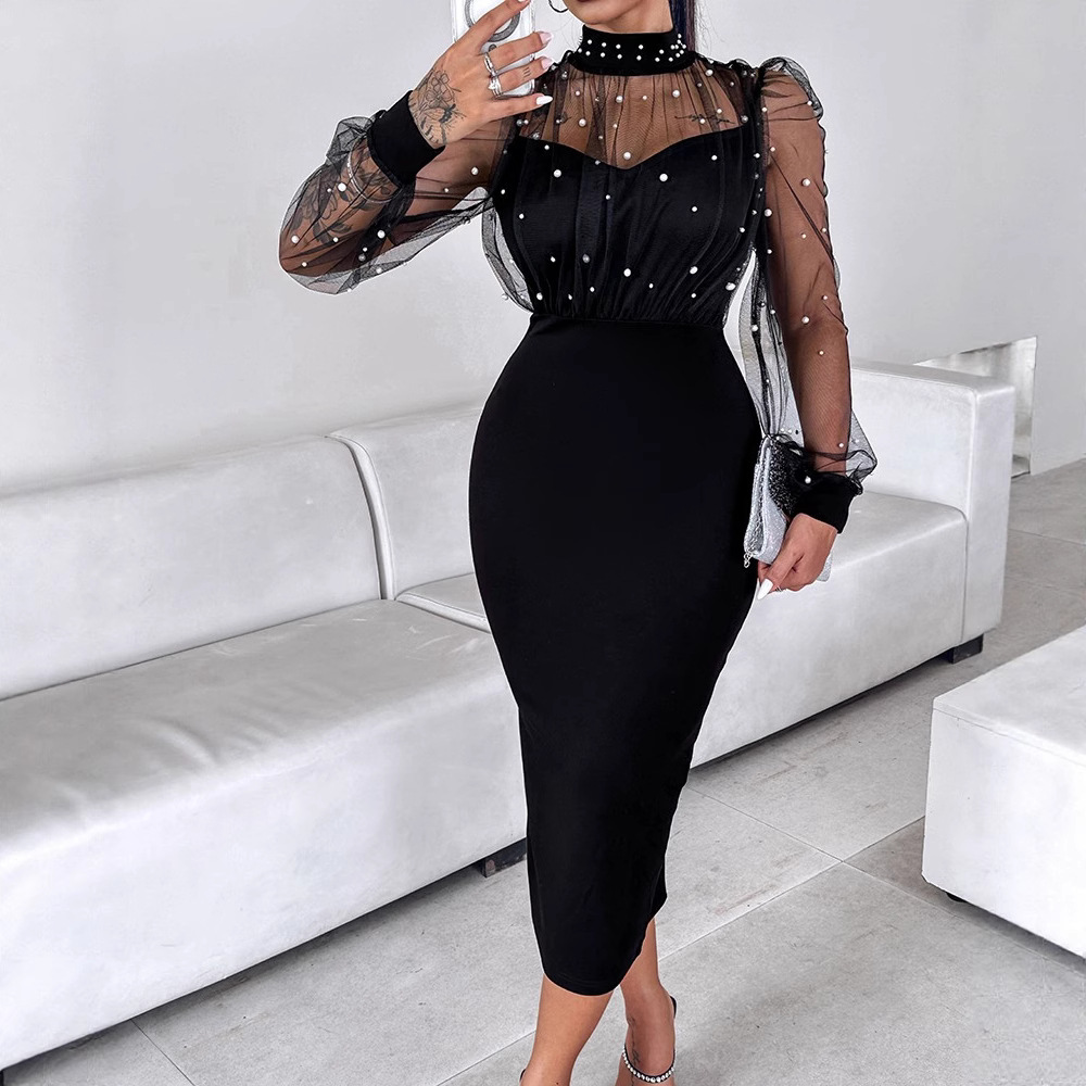 New Womens Lace-panelled Bodycon Dress