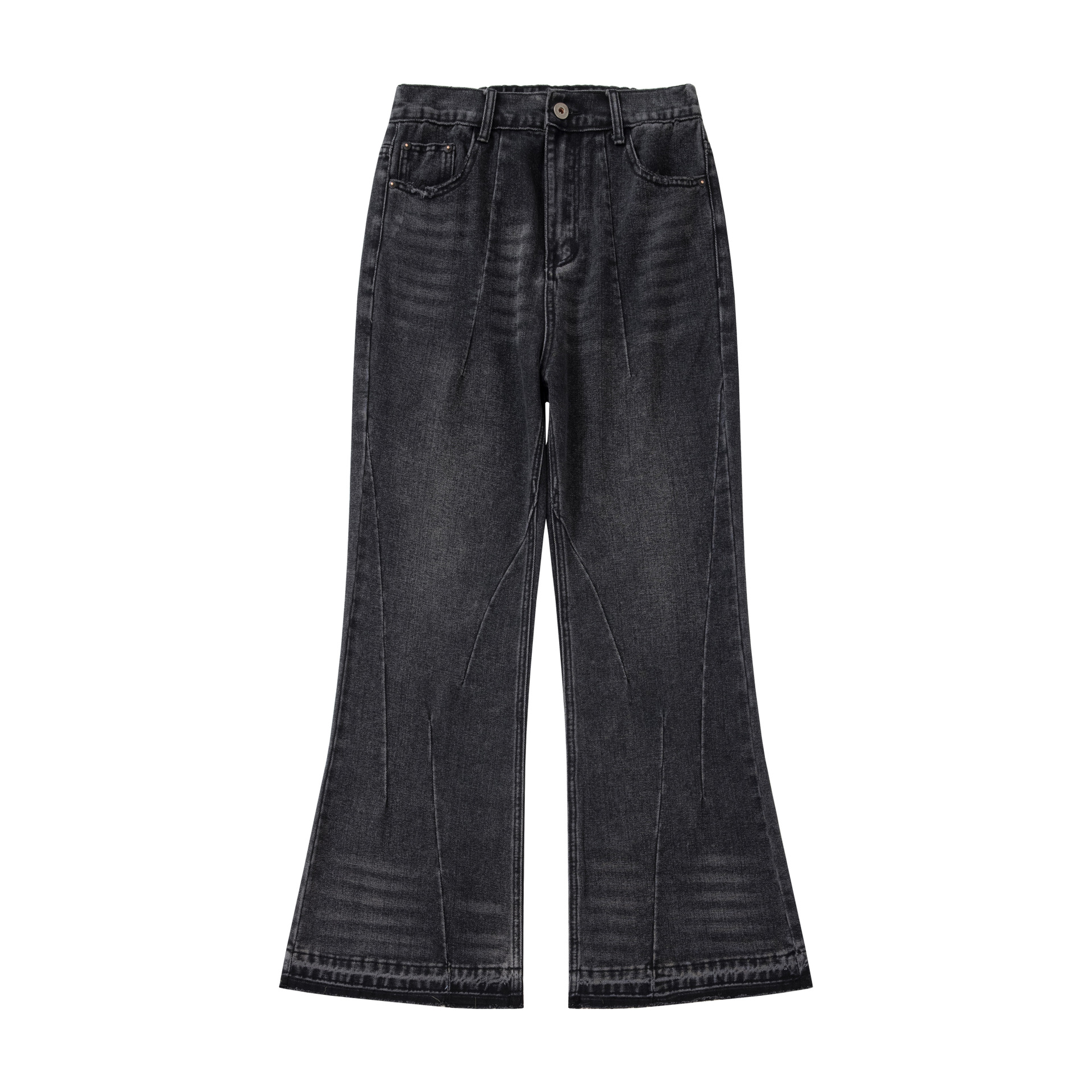 Men's And Women's Same Maychao Straight Washed And Worn Denim Trousers Black - Shop at LoveMi