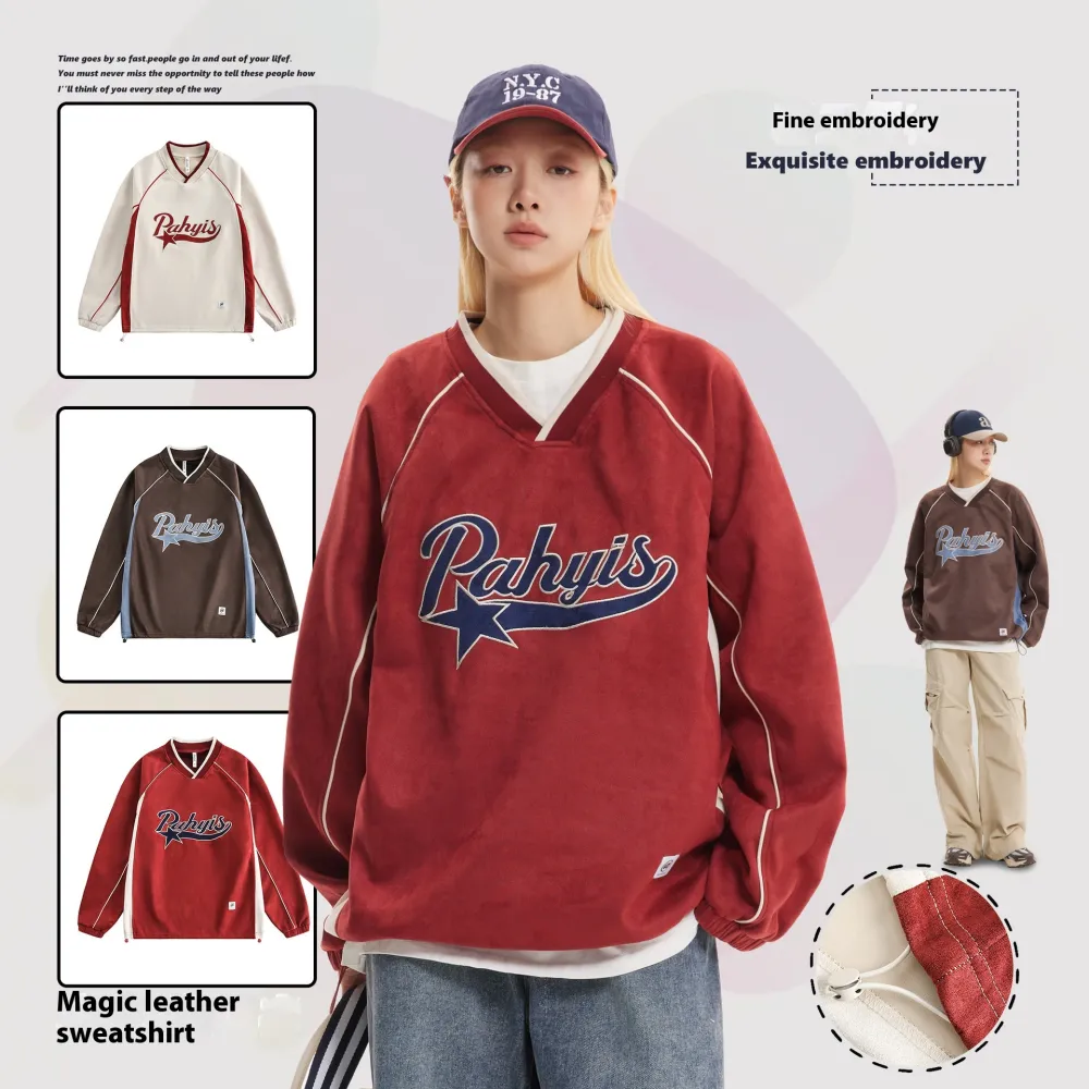 Men's Fashion V-neck Elastic Waist Profile Loose Casual Jacket