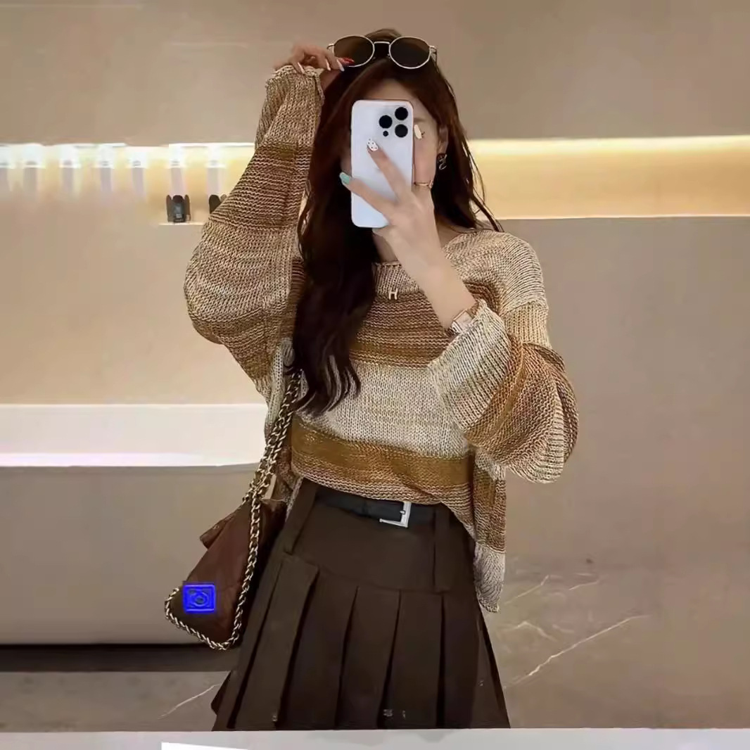 Loose Hollow Sweater Women's High Waist Suit