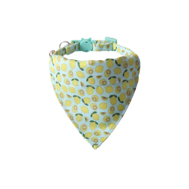 Pet Collar Colorful Fruit Series With Bell Lemon Triangular Binder - Shop at LoveMi