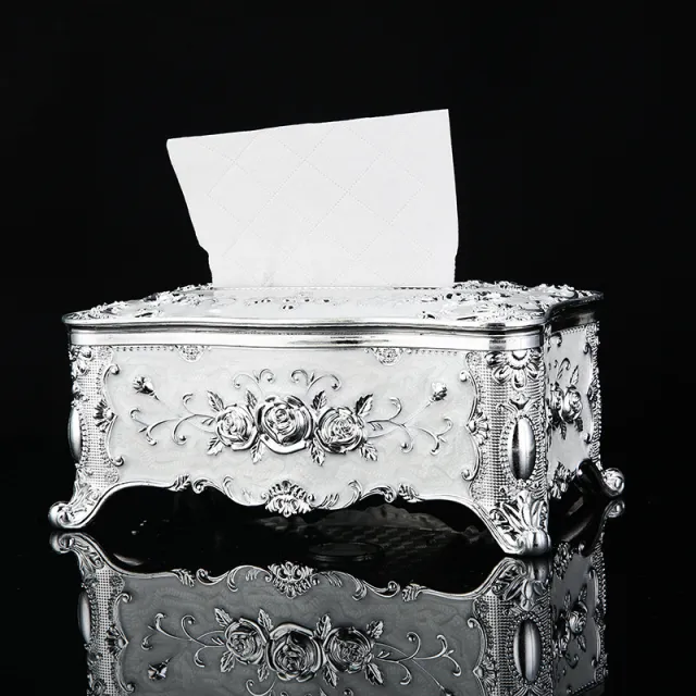 Household Mild Luxury Retro Paper Extraction Box Silver Rose - Shop at LoveMi