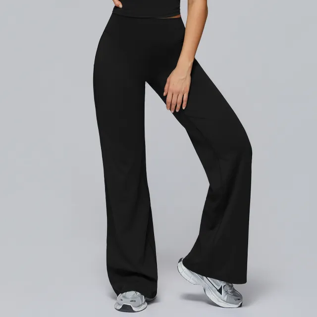 New Autumn And Winter Trousers High Waist Wide Leg Loose Track Pants Advanced Black - Shop at LoveMi