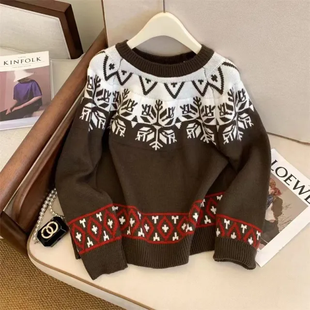 Korean Style Retro Gray Round collar Sweater - Shop at LoveMi