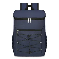 Zipper Reflective Stripe Backpack Heat Insulation Cold Insulation - Blue - View 1