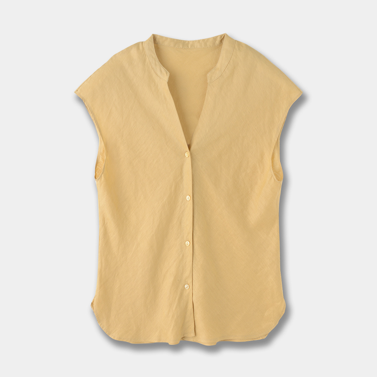 Minimalist Old Money Style Temperament Commute Style Pure Linen V-neck Sleeveless Shirt