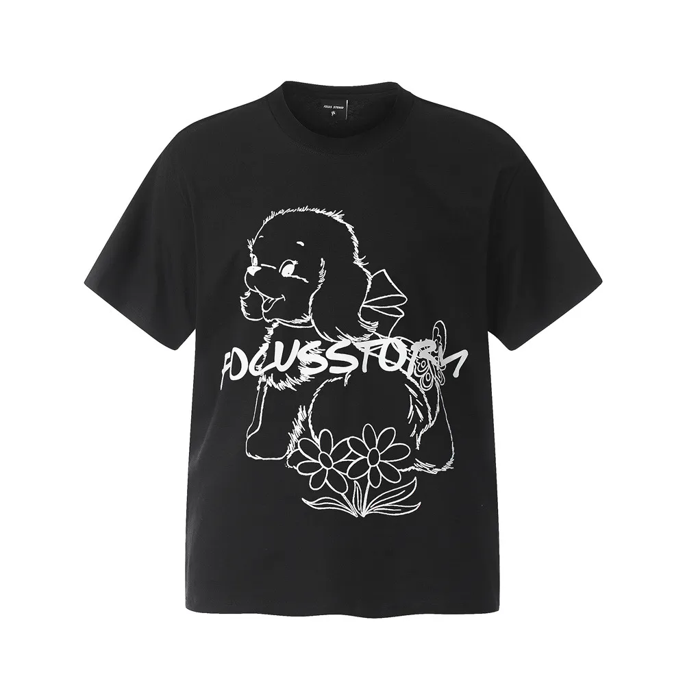 Hand-painted Printed Puppy Short Sleeve Men