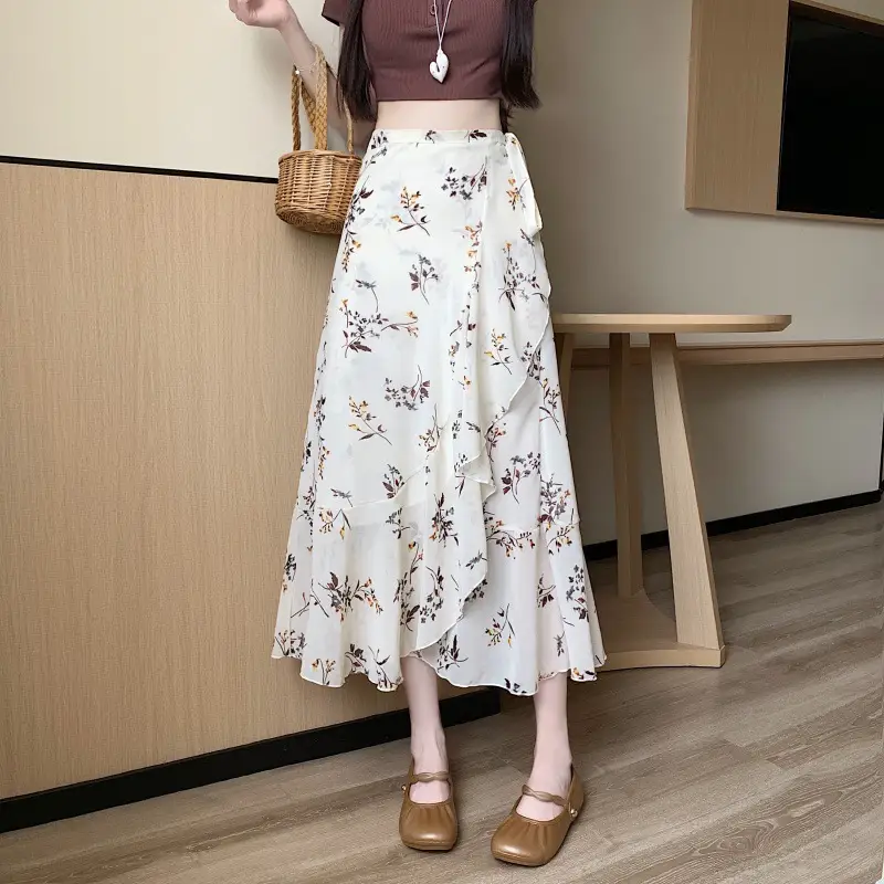 Various Floral Patterns With Ruffled Chiffon Skirt