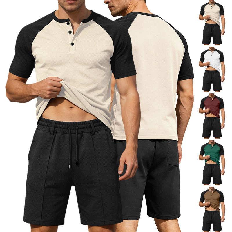 Mens Short-Sleeve T-Shirt And Shorts Two-Piece Set