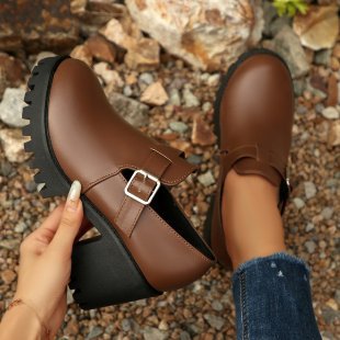 Spring High-Heel Chunky-Heel British-Style Elevating Fashion Pumps