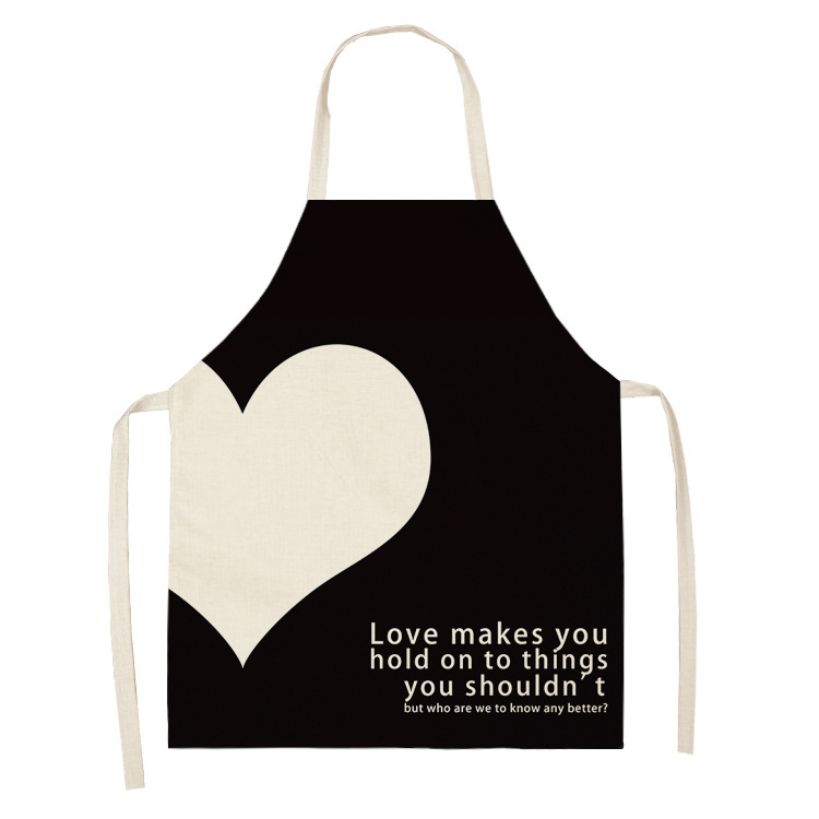 Title 9, Letter Linen Apron Kitchen Stain-resistant Slee...