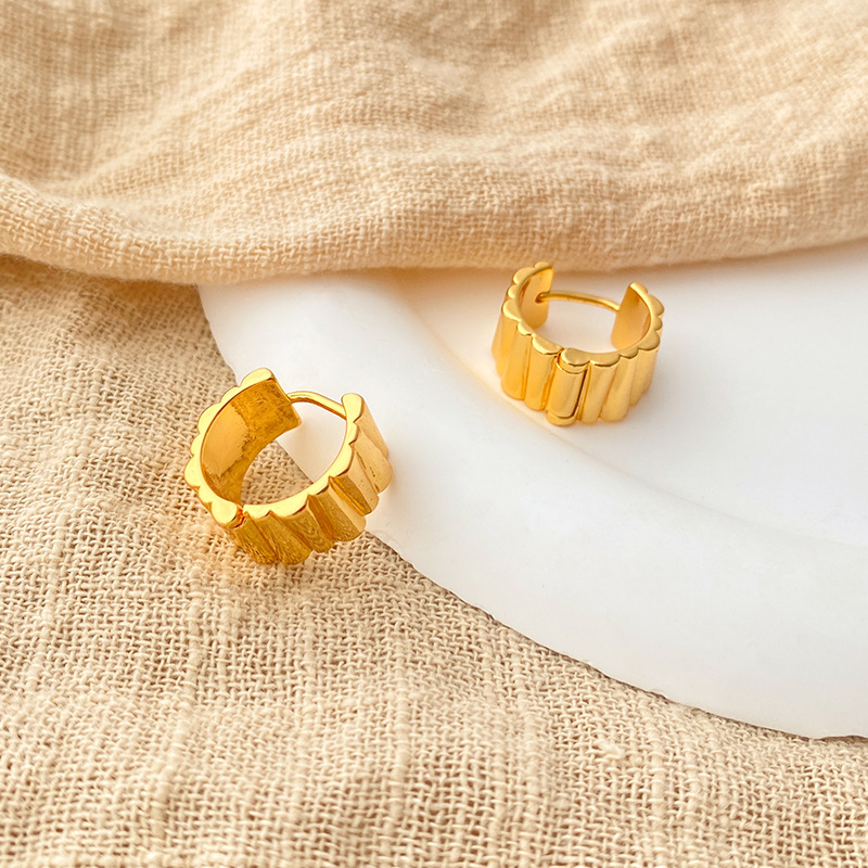 Gear Design Minimalist Ear Ring Copper Plating Fashion