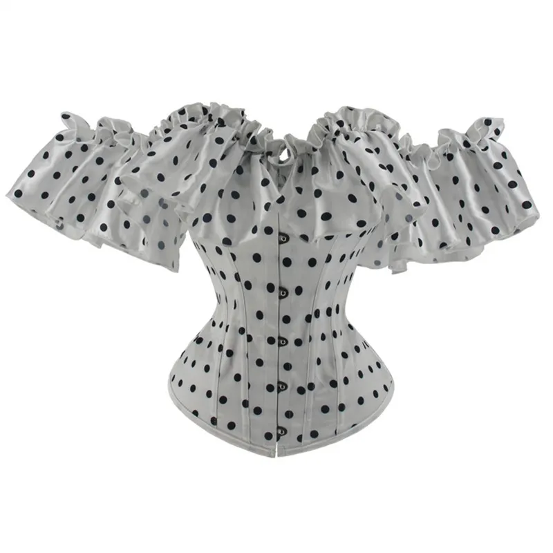 Women's Retro Affordable Luxury Off-the-shoulder Corset - Polka Dot-Xl
