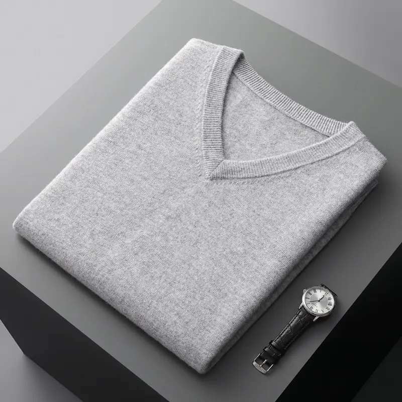 Loose-fit V-neck Sleeveless Sweater Knitted Wool