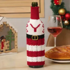 New Christmas Letters For Decoration Knitted Wine Bottle Cover - Y - View 1