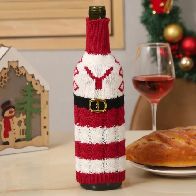 New Christmas Letters For Decoration Knitted Wine Bottle Cover Y - Shop at LoveMi