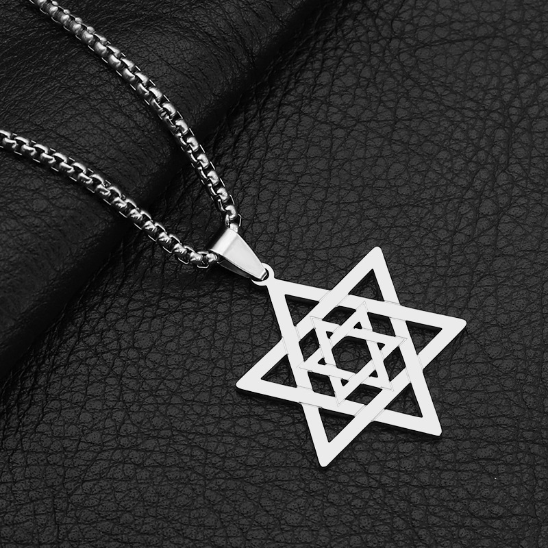 Jewish Six-pointed Star Edge Symbol Pendant Necklace