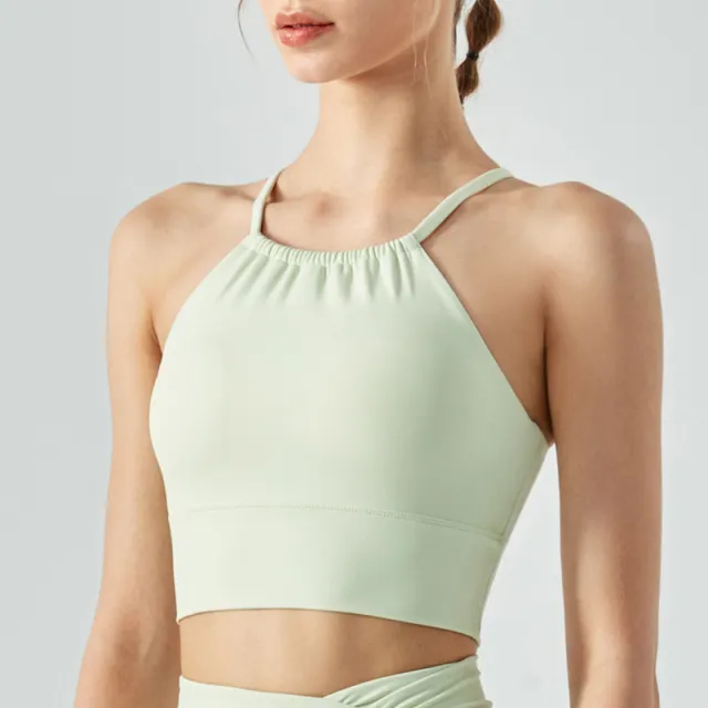 Front Collar Fold Movement Underwear Women With Chest Pad Workout Top Moonlight Green - Shop at LoveMi
