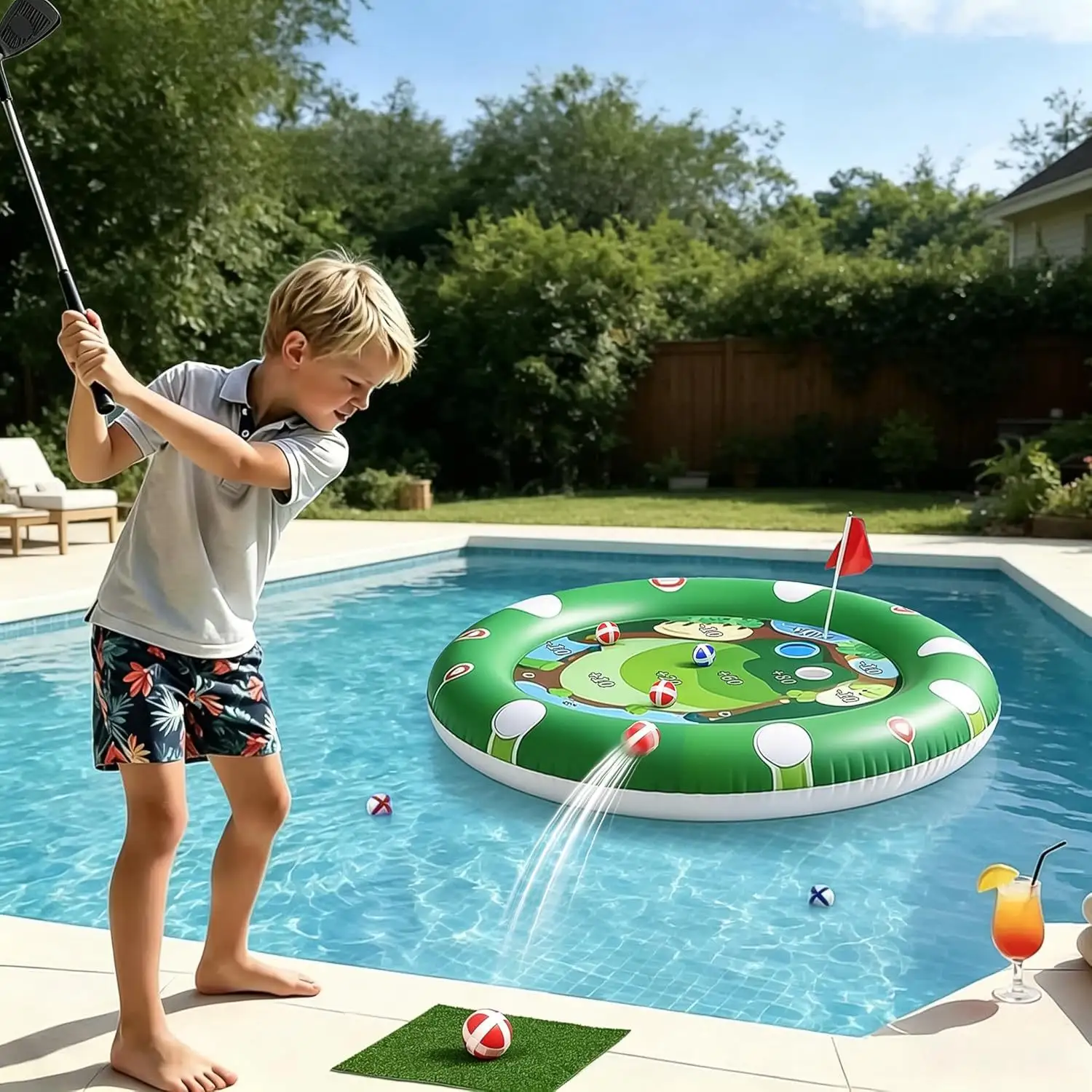 Inflatable Golf Game Mat Parent-child Interaction