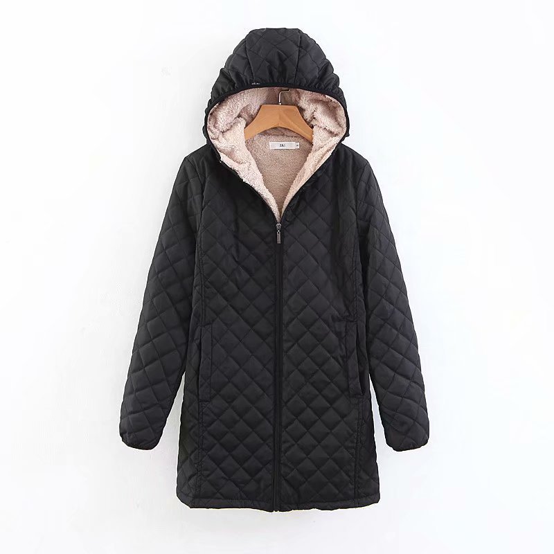 Plus-size Fleece-lined Padded Lambswool Puffer Jacket - Image 4