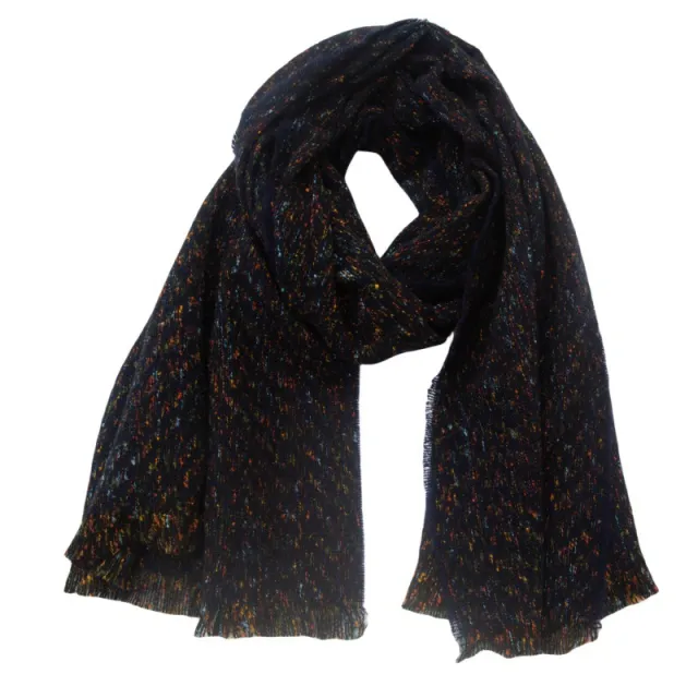 European And American Bristle Short Beard Clip Flower Scarf 01 Navy Blue - Shop at LoveMi