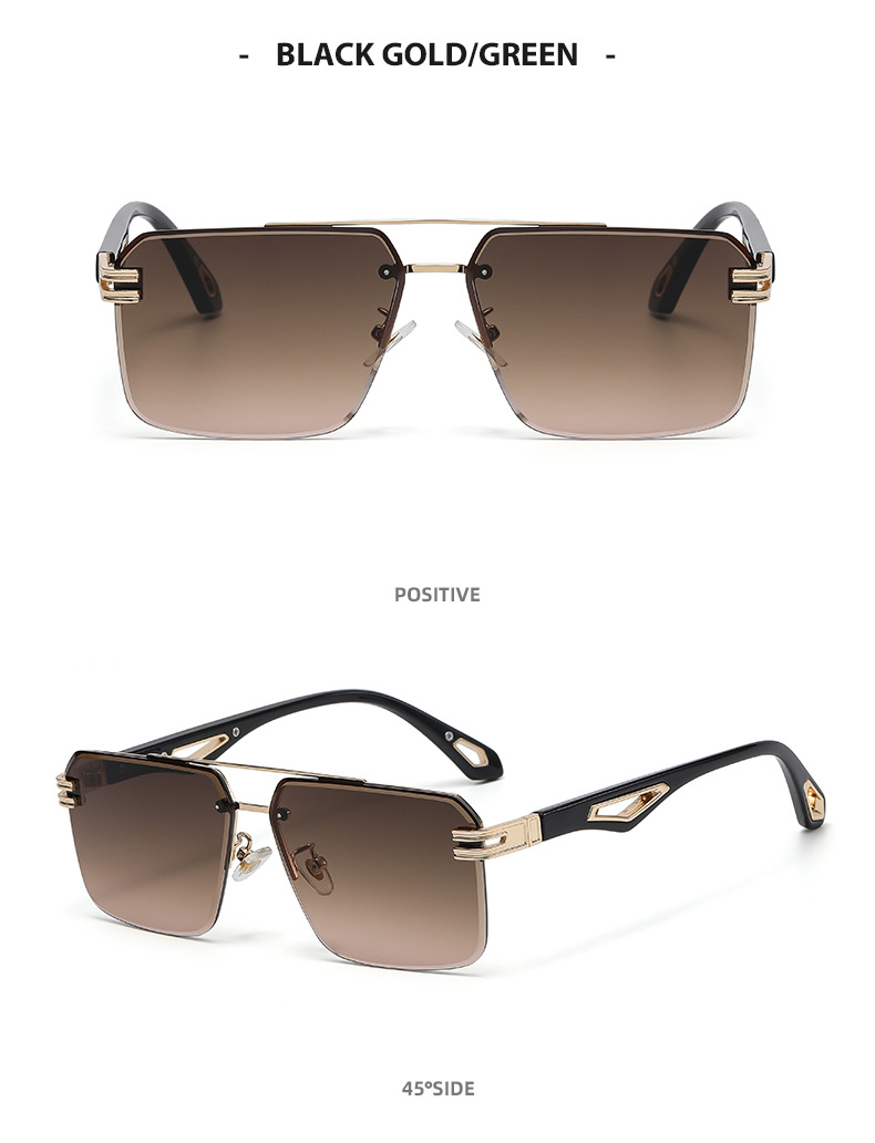 Title 12, Frameless Cut-Edge Double-Bridge Sunglasses