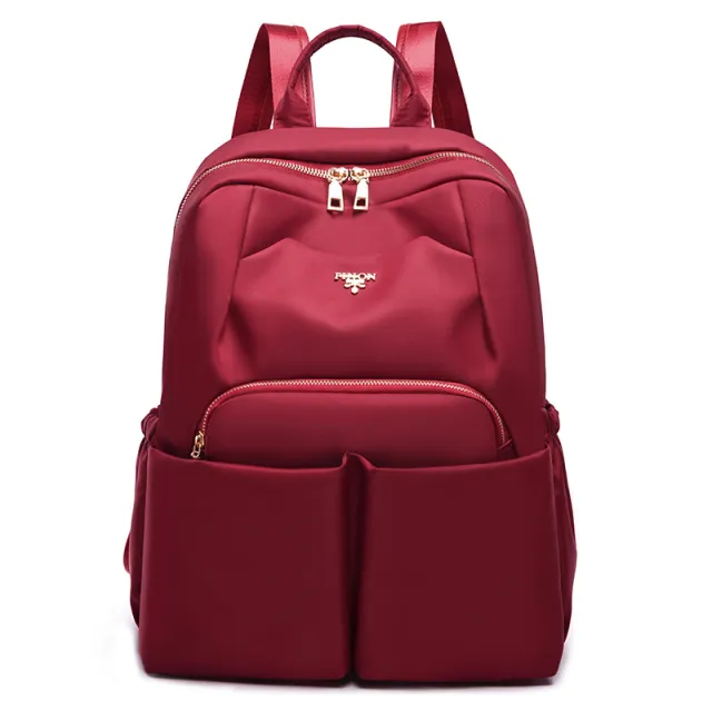 Ladies Backpack Oxford Cloth Waterproof Large Capacity Burgundy - Shop at LoveMi