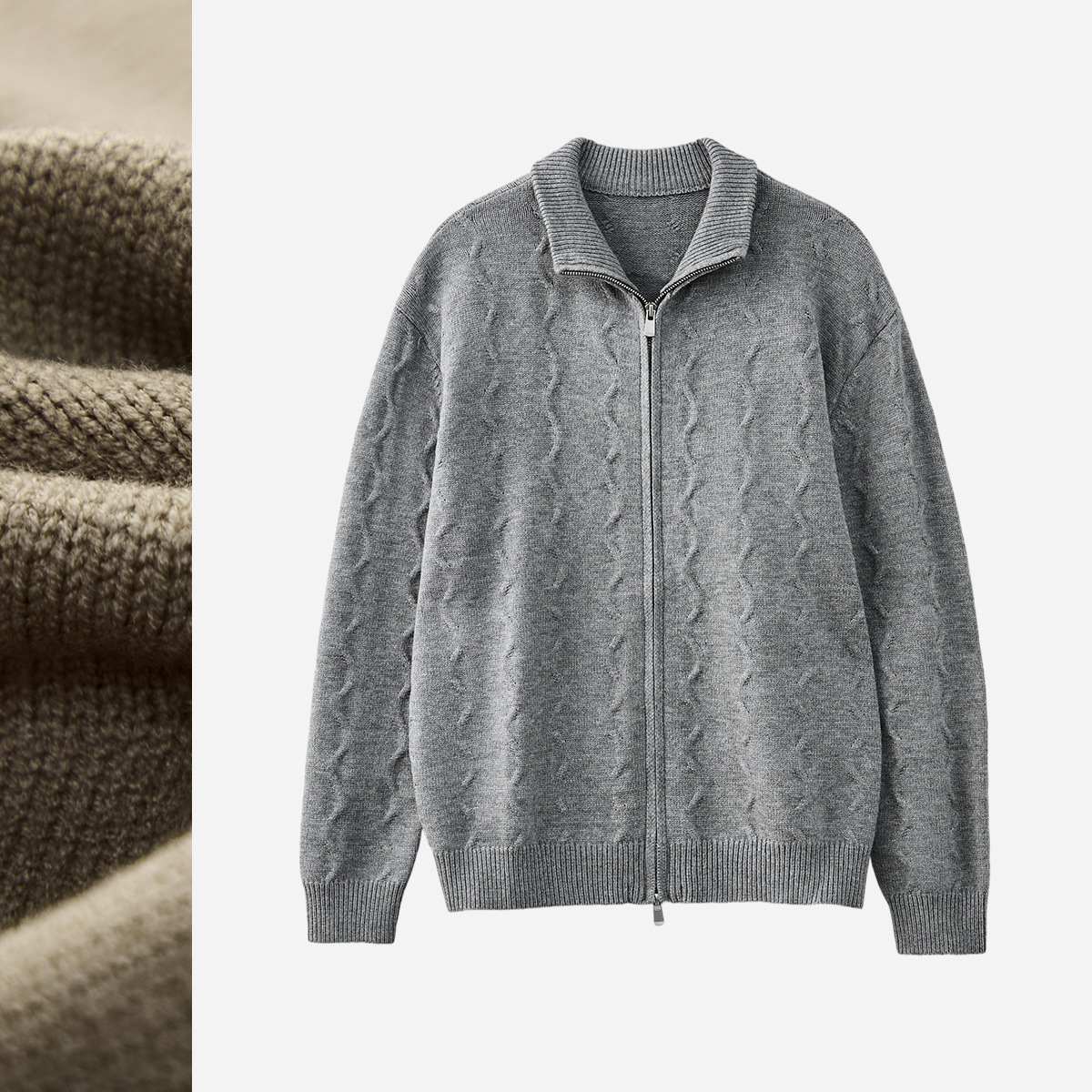 Knitted Long-Sleeve Cardigan