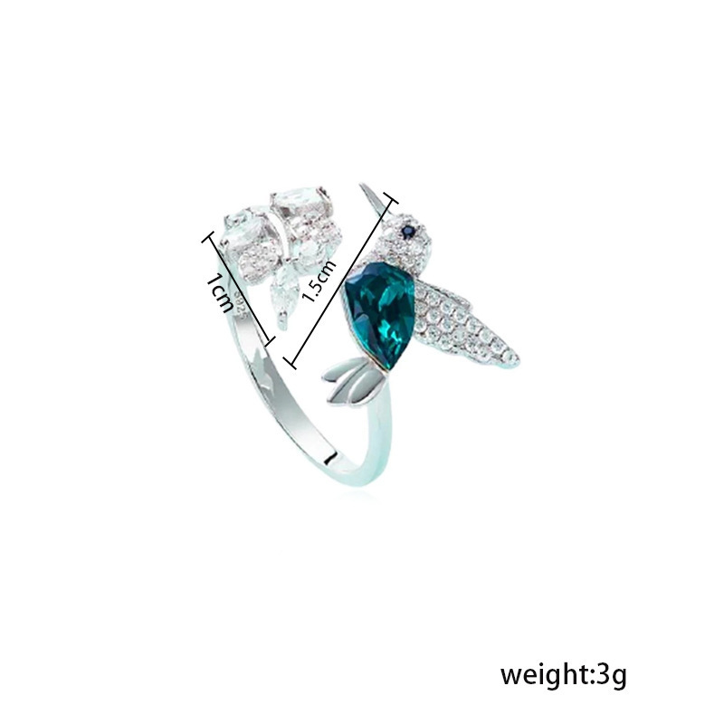 Beautiful Green Hummingbird Ring