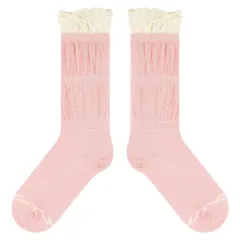 Ballet Sweet Girl Lace Medium Short Thin Japanese JK Women's Socks - Smoke Powder - View 1