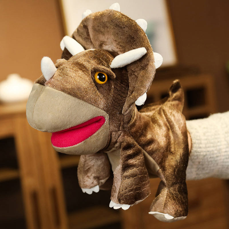 Triangle Dinosaur Brown Puppet