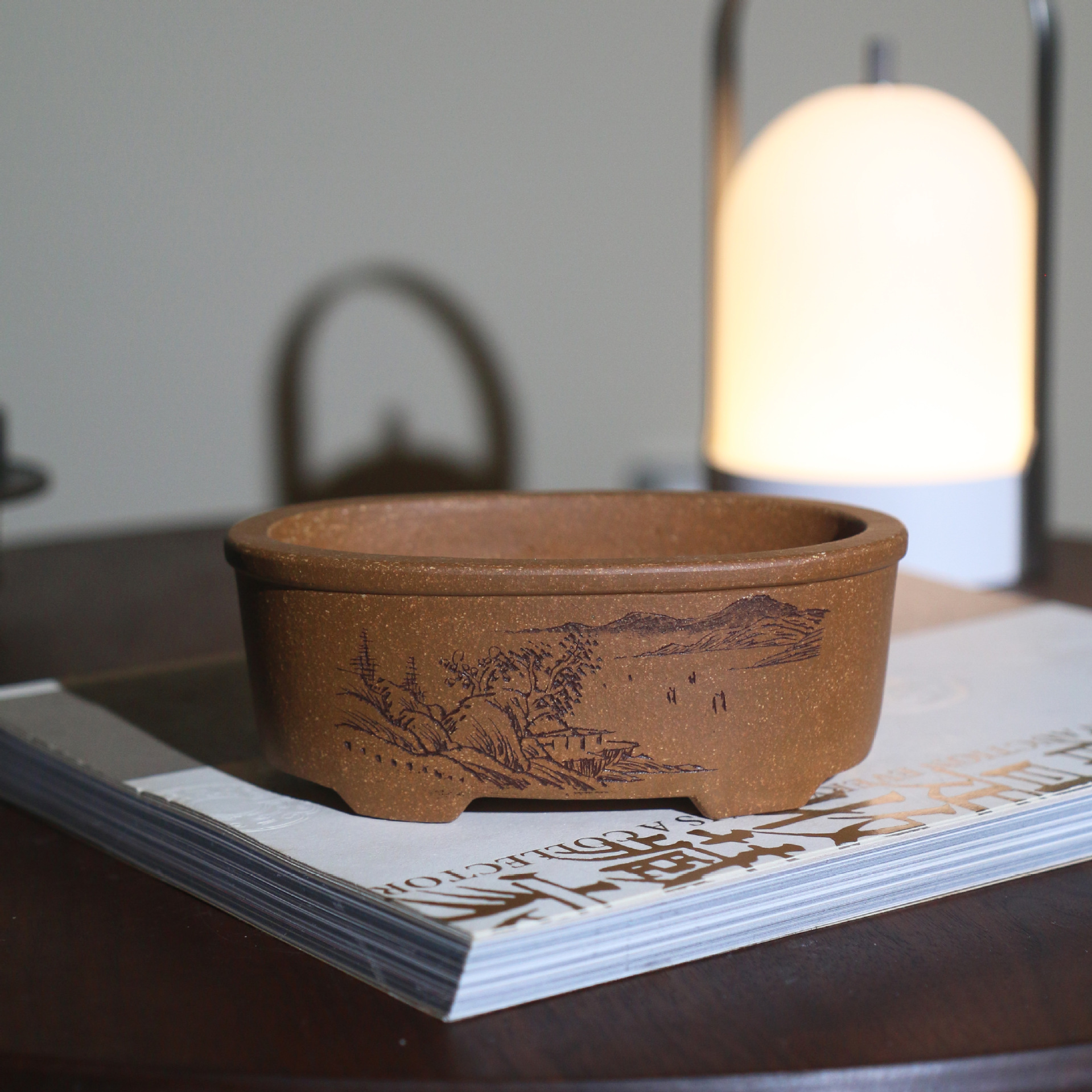 Yixing Clay Bonsai Pot, Oval, picture 2 of 4