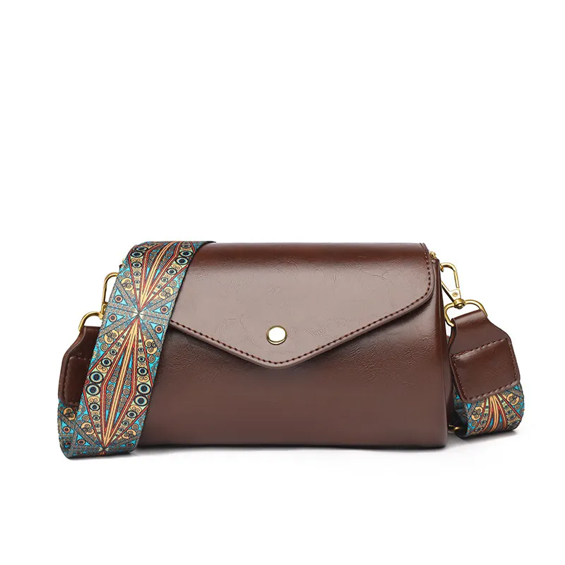 New Women's Crossbody PU Soft Leather Textured Large Capacity Lightweight Casual Shoulder Bag - Red