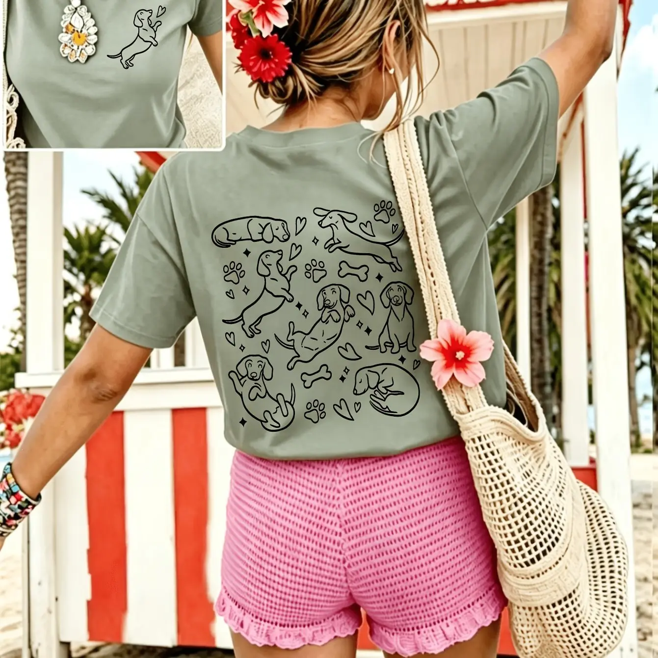 Mens And Womens Summer Casual Double-Faced Front-and-Back