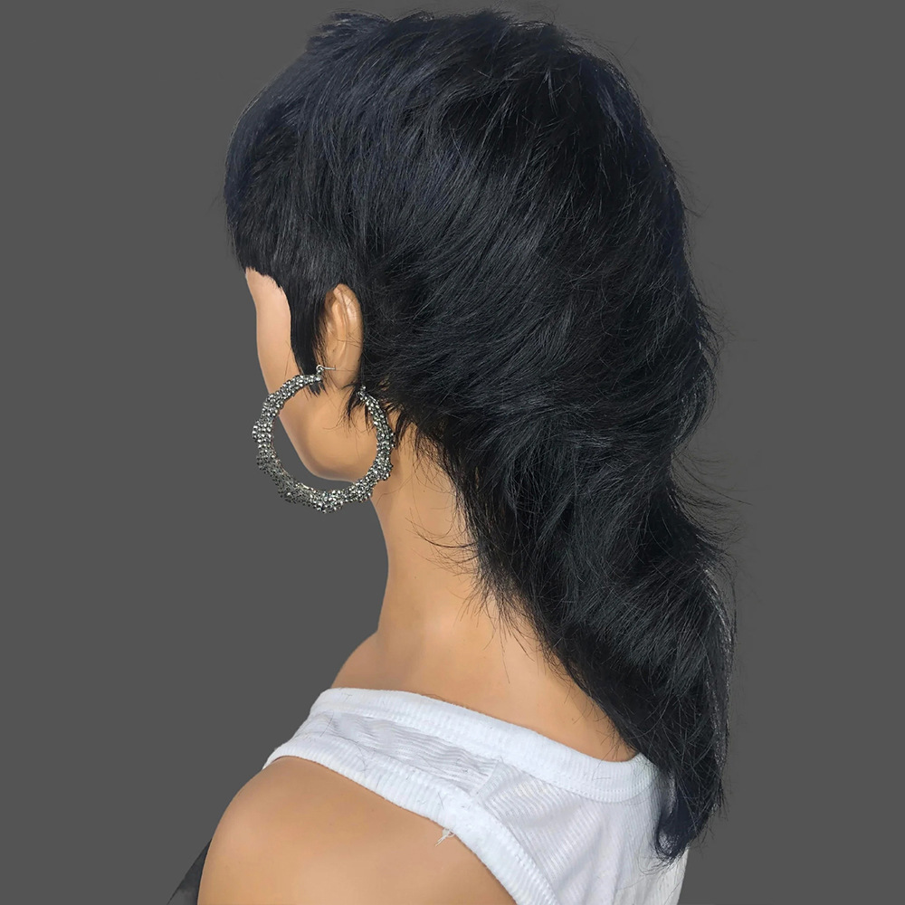 Full Machine Made Wig With Bangs Human Hair Wigs — foto 8