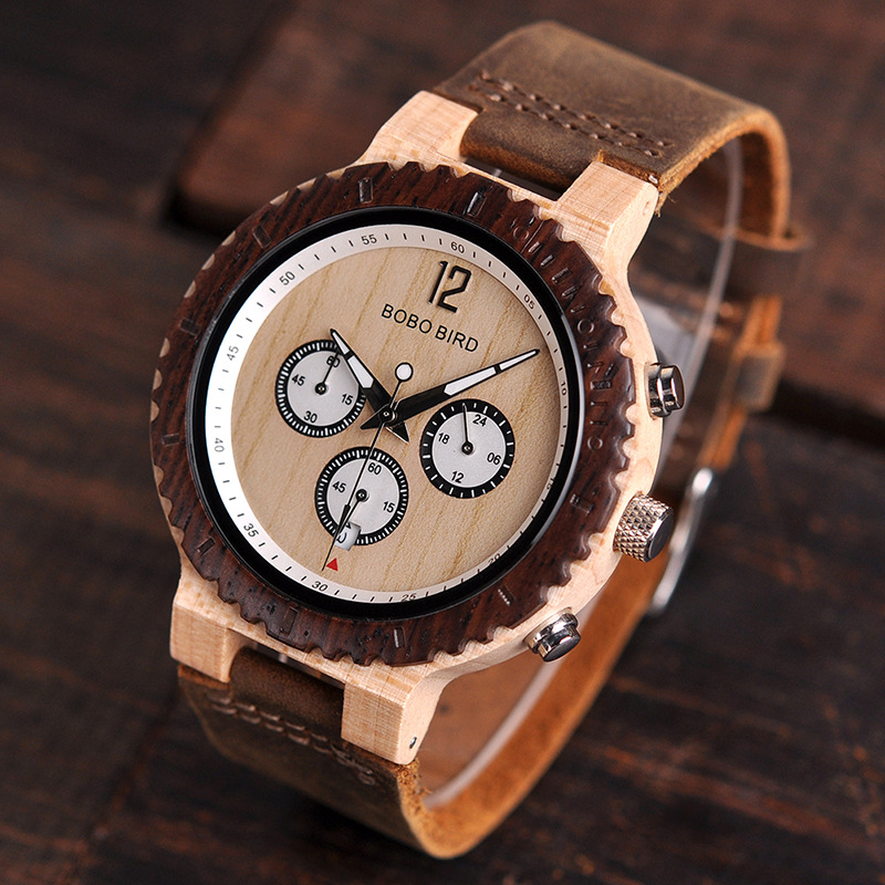 R08 Classic Wooden Analog Quartz Watch 6