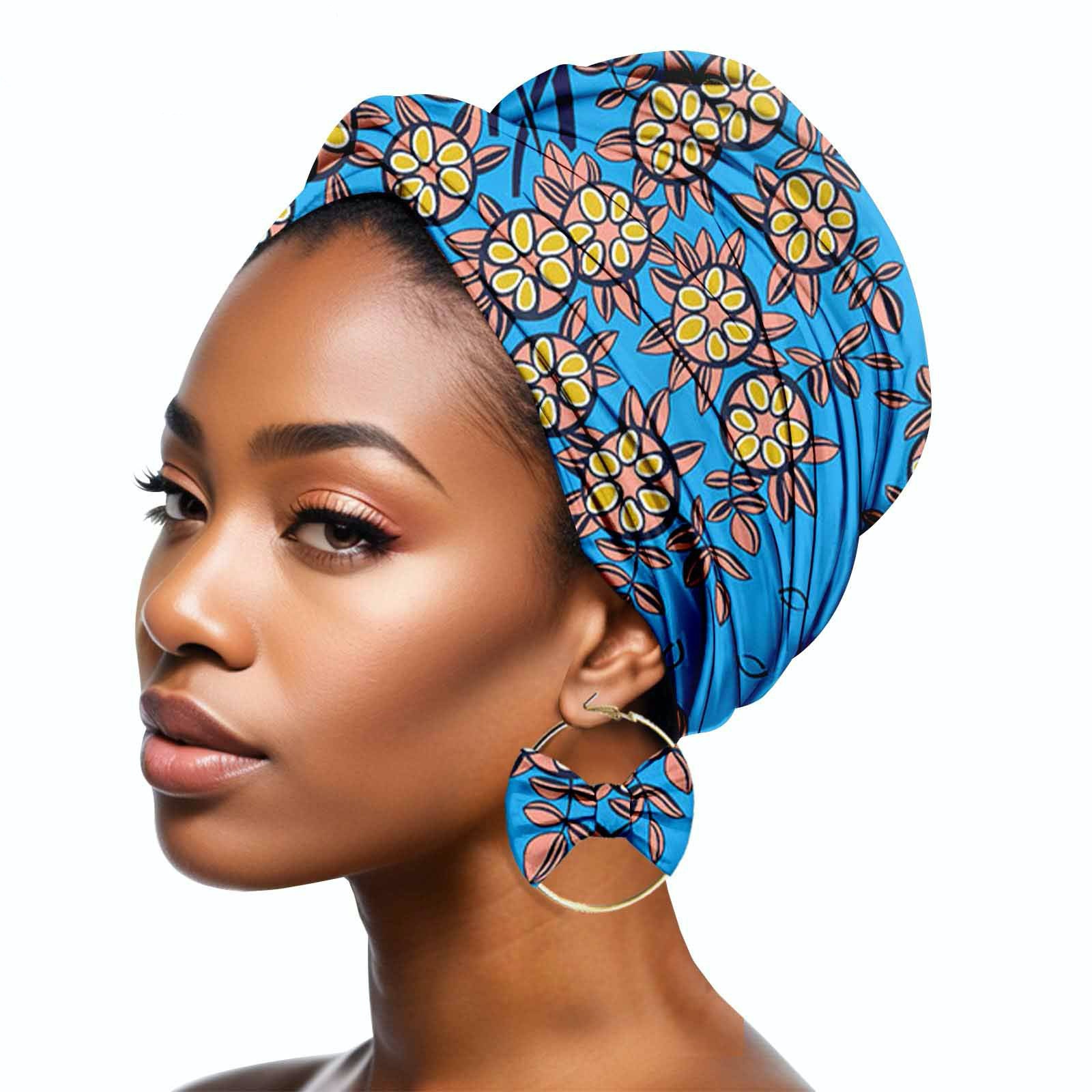 Duplex Printing Batik Headscarf Earrings A681 Hair Band Mask - Shop at LoveMi