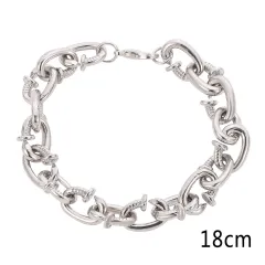 Hip Hop Trend Rap Rap Accessories Nail Personality Nightclub Exaggerated Trendy Men's Bracelet - Silver Bracelet - View 1